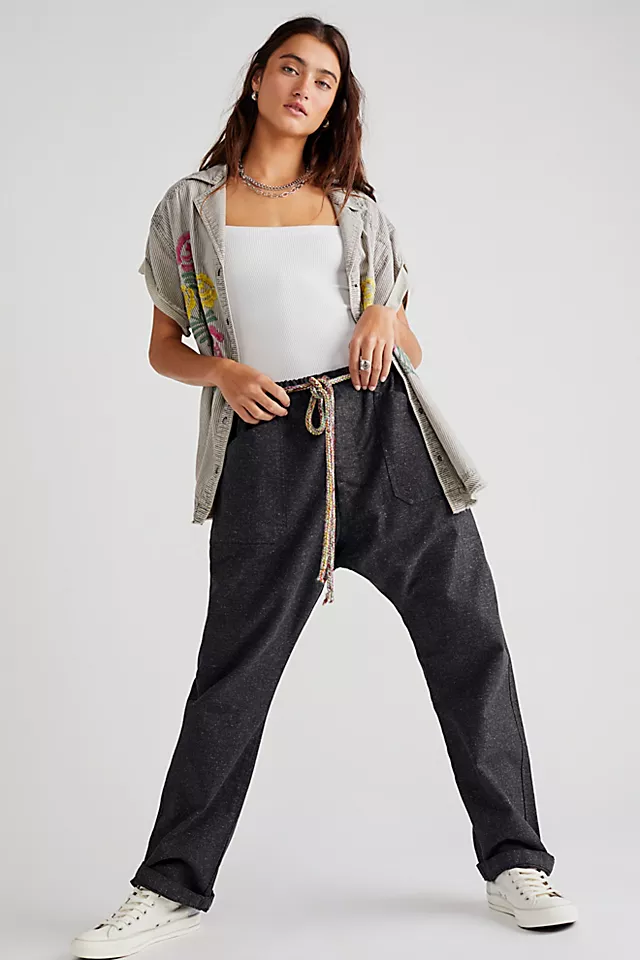 Dr. Collectors Herringbone Pants Black