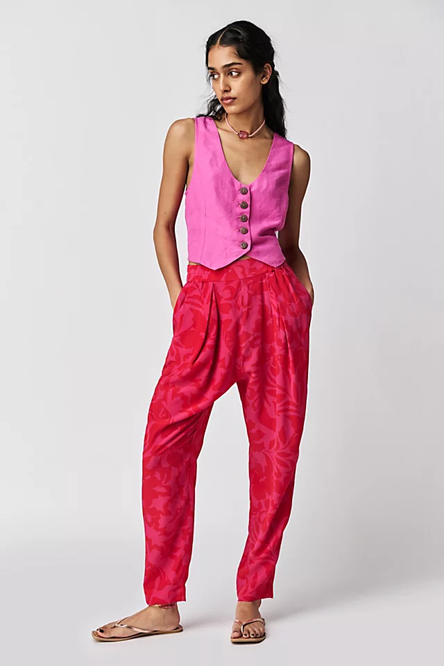 Shona Joy Portea Tapered Pants Azalea Pink / Roma Red