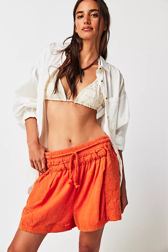 Day Blooms Cutwork Shorts Flame