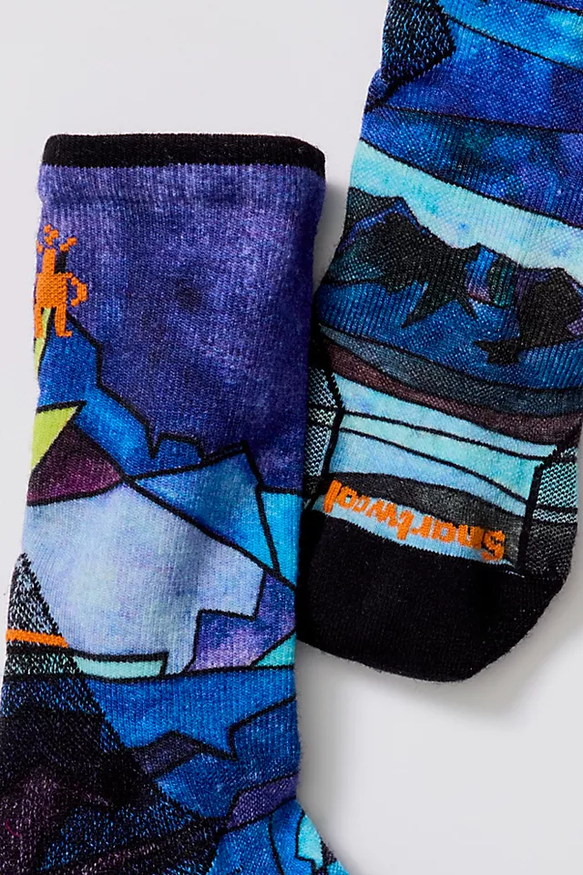 Smartwool Run Print Crew Socks Multi