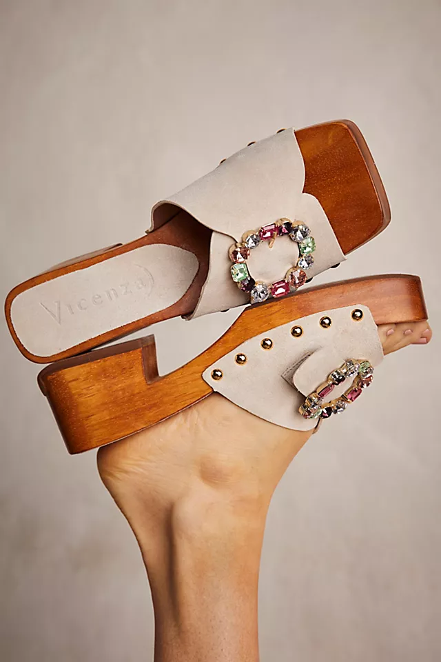 Samantha Embellished Clogs Neutral Motif