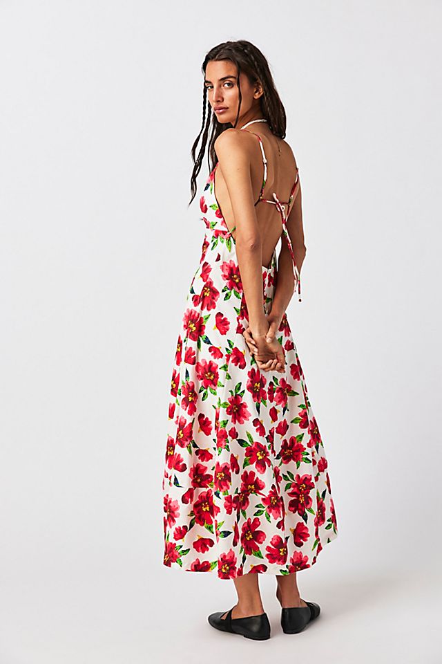 Finer Things Printed Midi Dress Ivory Combo