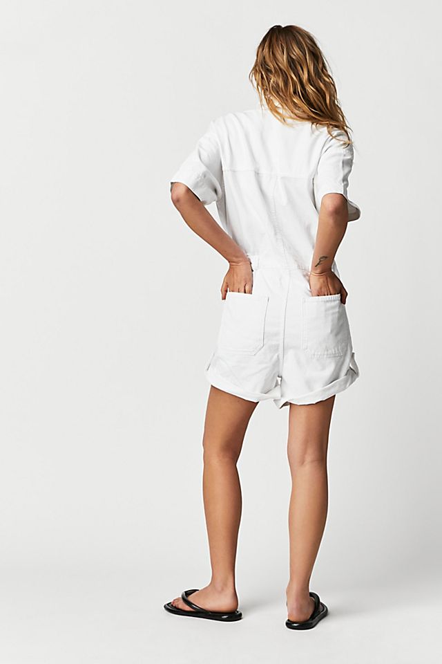 Marci Cuffed Shortalls Optic White