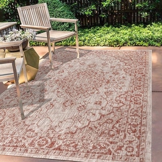 JONATHAN Y Palazzo Boho Medallion Textured Weave Indoor/Outdoor Area Rug