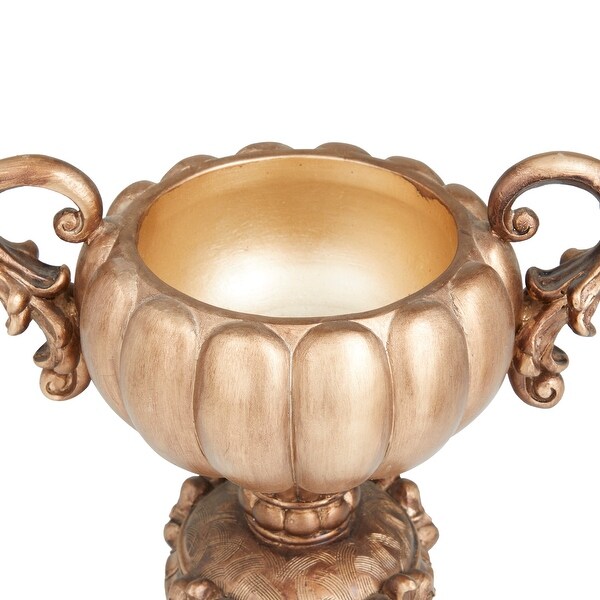 Bronze Polystone Traditional Decorative Jar 13 x 12 x 8