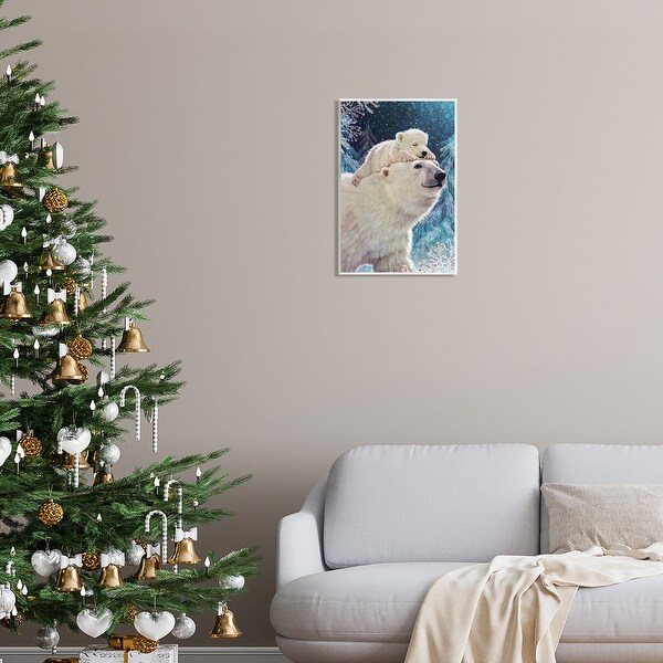 Stupell Industries Polar Bear & Cub Winter Scene Wall Plaque Art by Pip Wilson