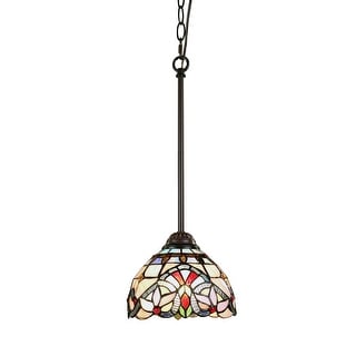 Tiffany-Style Victorian Design 1-light Dark Bronze Hanging Pendant - Dark Bronze