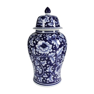 Aline 18-inch Blue and White Ginger Jar