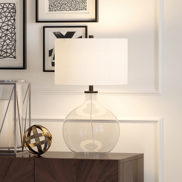 Laelia Clear Glass Table Lamp with Brass Accents