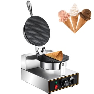 VEVOR Commercial 110v Electric Nonstick Ice Cream Waffle Cone Baker Maker Machine - 7.9 in