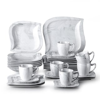 MALACASA Elvira 30-Piece Foliaceous Dinnerware Set (Service for 6)