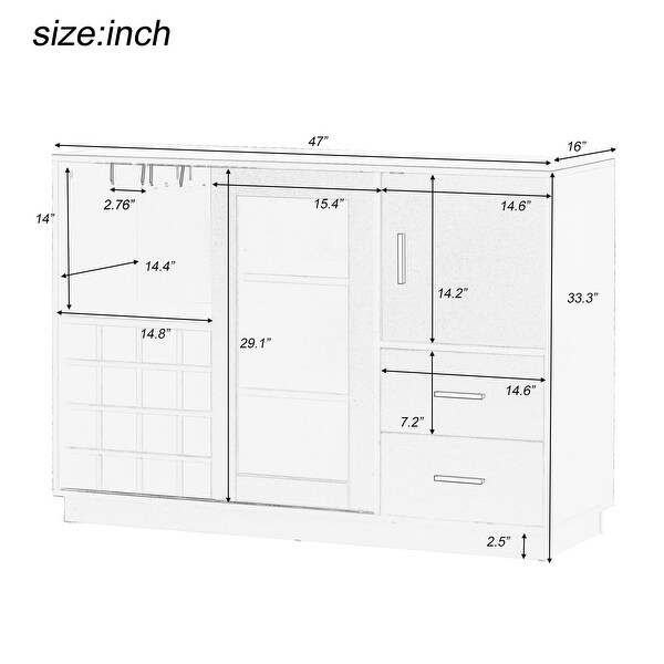 Gina 47.00'' Wide Sideboard - 47L x 16W x 33.3H inches