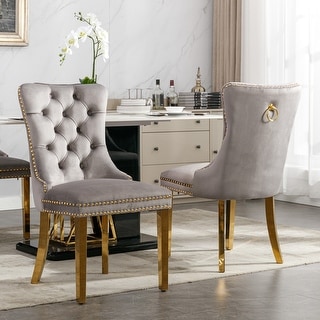 High-end Tufted Solid Wood Velvet Upholstered Dining Chair
