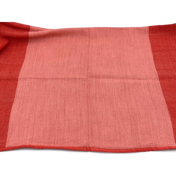 Work of Artisans Wool Woven Baby Blanket - Coral w/ Dark Coral Stripes