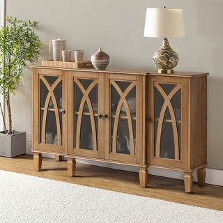 Katie 60" Farmhouse Style Sideboard with Glass Doors by HULALA HOME