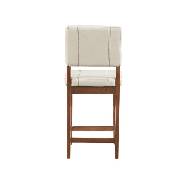 Milano Faux Leather Cream Counter Height Bar Stool