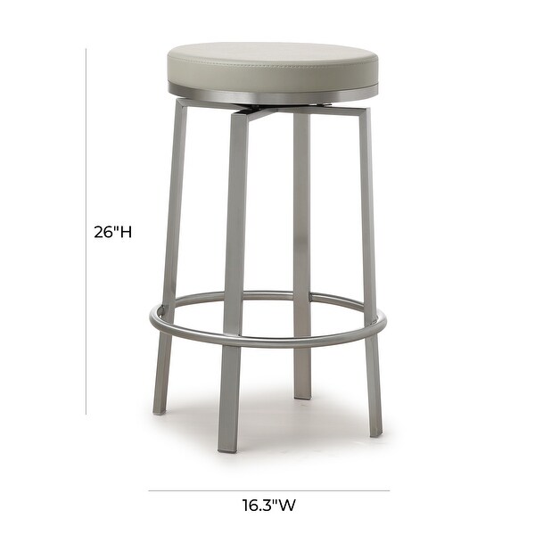 Pratt Grey Steel Swivel Stool - Set of 2