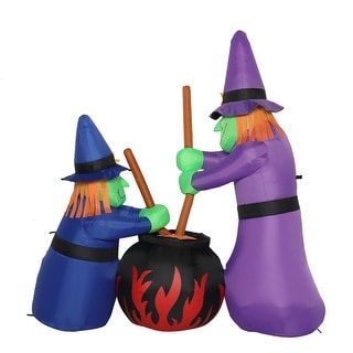 6 ft. Two Witches with Pots Halloween Inflatable Decoration