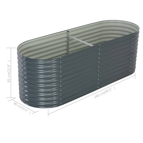 vidaXL Garden Raised Bed 94.4"x31.4"x31.8" galvanized Steel Gray