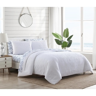 Tommy Bahama Textured Waffle Solid Comforter Set