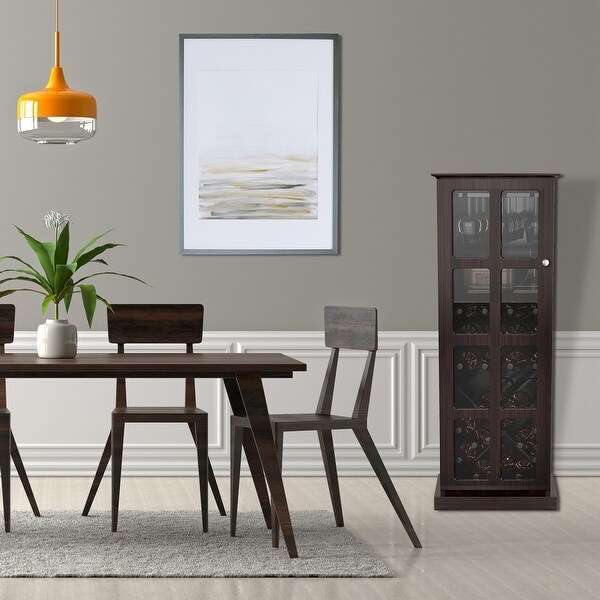 Wood Wine Cabinet in Espresso