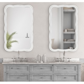 Kate and Laurel Hatherleigh Scallop Wood Wall Mirror - 24x38