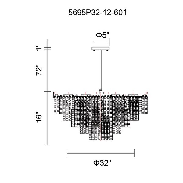 Carlotta 12 Light Down Chandelier With Chrome Finish