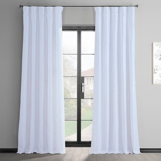 Ice White Vintage Faux Textured Dupioni Silk Curtain Panel (1 Panel)
