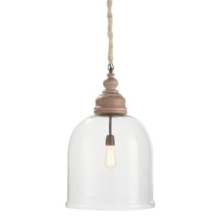 Vintner's 26 inch Cloche Pendant Whitewash Finish - 26 in.