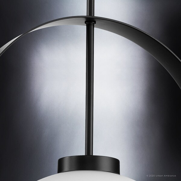 Luxury Mid-Century Modern Pendant, 21.625"H x 16.125"W, with Modern Style, Midnight Black, BWP4345 by Urban Ambiance - 8.75