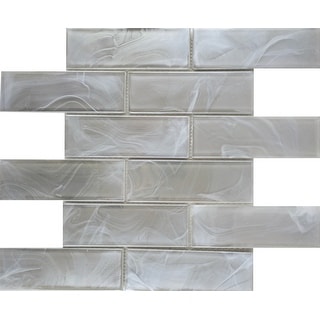 Emser Tile Splash - 12" x 12" Rectangle Brick Mosaic Wall Tile - Matte