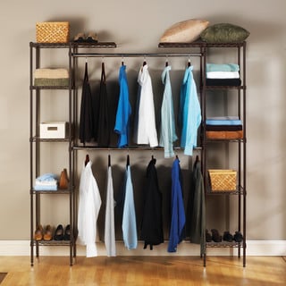 Satin Bronze Expandable Closet Organizer System