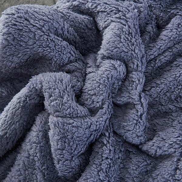 3 Pieces Comforter Set Blanket Thick Warm Soft Bedding Queen Grey