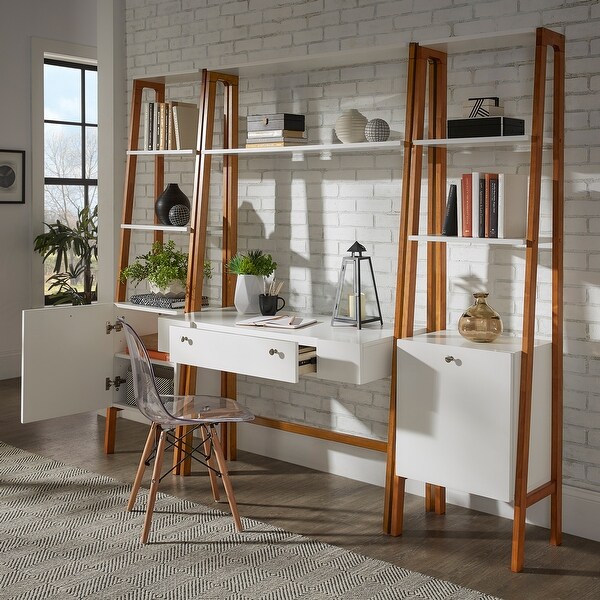 Lyvia 75" H x 21" W Ladder Bookcase with Drawer by iNSPIRE Q Modern