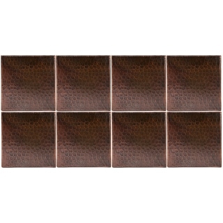 Premier Copper Products Package of Eight 6" x 6" Hammered Copper Tiles