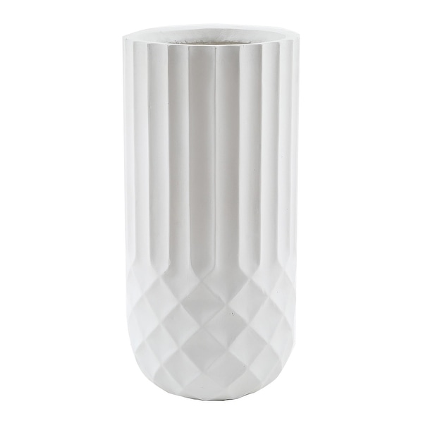White MgO Tall Round Planter, Indoor and Outdoor