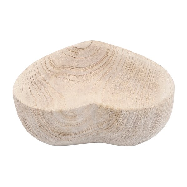 Wood, Set of 2 9, 10" Heart Bowls, Natural 3.0"H - 10.0" x 10.0" x 3.0"
