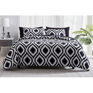 Cypress 7 Piece Bed in a Bag Comforter Set Black & White