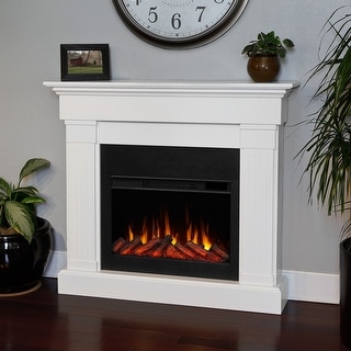 Crawford 47.5" Slim Electric Fireplace in White by Real Flame