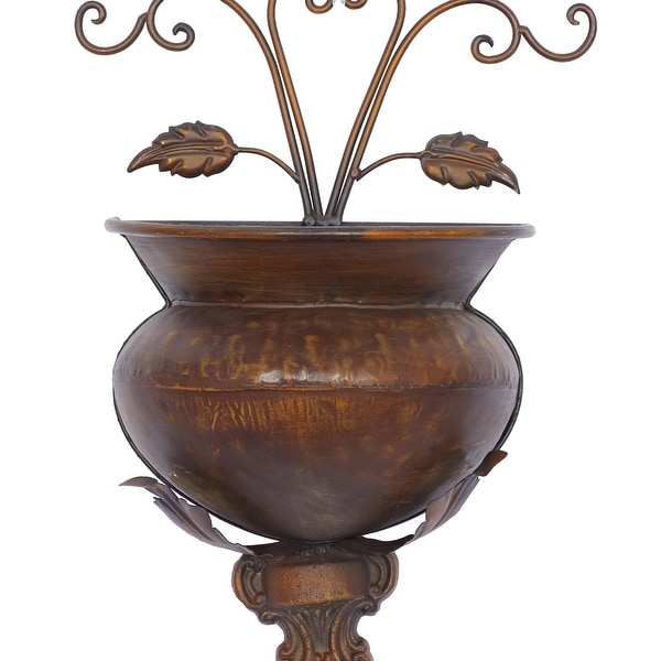 Brown Metal Traditional Planter 18 x 11 x 6