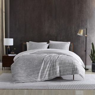 Kenneth Cole New York Abstract Stripe Cotton Grey Comforter Set
