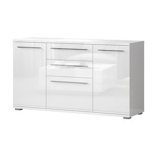 Piano 3 Cabinet 2 Drawers High Gloss Sideboard, Small