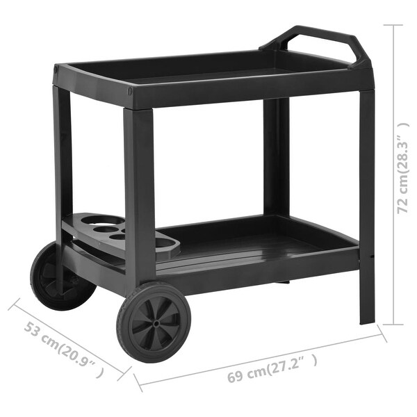 vidaXL Beverage Cart Anthracite 27.2"x20.9"x28.3" Plastic