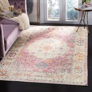 SAFAVIEH Illusion Salma Vintage Boho Oriental Viscose Rug with Fringe