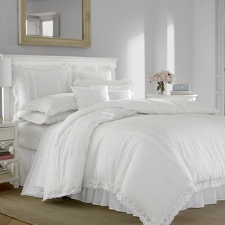 Laura Ashley Annabella White Cotton Duvet Cover Set