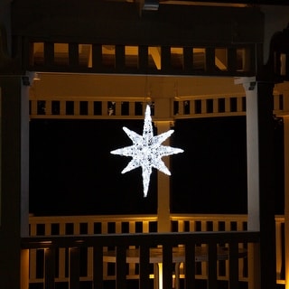 Alpine Corporation 3D Hanging Star Christmas Decor with LED Lights