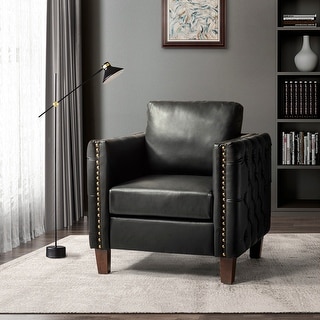 Pr Comfy Upholstered Club Chair with Nailhead Trim by HULALA HOME