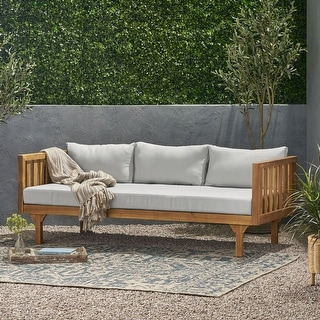 Claremont Outdoor 3-seat Acacia Wood Daybed by Christopher Knight Home