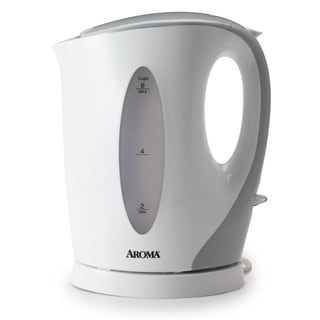 Aroma 1.7-Liter Electric Kettle, White/Grey