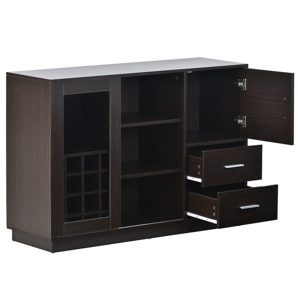 Sideboard with Glass Sliding Door and Wineglass Holders